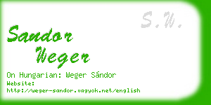 sandor weger business card