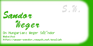 sandor weger business card